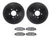8502-46007 Drilled/Slotted Brake Rotors w/5000 Advanced Brake Pads Kit [Black], 2003-2011 GM, Position: Rear - image 1