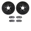 8502-46025 Drilled/Slotted Brake Rotors w/5000 Advanced Brake Pads Kit [Black], 2013-2015 GM, Position: Rear - image 1