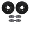 8502-46027 Drilled/Slotted Brake Rotors w/5000 Advanced Brake Pads Kit [Black], 2013-2019 GM, Position: Front - image 1