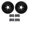 8502-46037 Drilled/Slotted Brake Rotors w/5000 Advanced Brake Pads Kit [Black], 2014-2019 GM, Position: Front - image 1