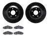 8502-46043 Drilled/Slotted Brake Rotors w/5000 Advanced Brake Pads Kit [Black], 1997-2009 GM, Position: Front - image 1