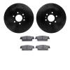 8502-46048 Drilled/Slotted Brake Rotors w/5000 Advanced Brake Pads Kit [Black], 2004-2009 GM, Position: Rear - image 1