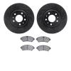 8502-46107 Drilled/Slotted Brake Rotors w/5000 Advanced Brake Pads Kit [Black], 2003-2003 GM, Position: Front - image 1