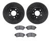 8502-46108 Drilled/Slotted Brake Rotors w/5000 Advanced Brake Pads Kit [Black], 2004-2004 GM, Position: Front - image 1