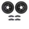 8502-46147 Drilled/Slotted Brake Rotors w/5000 Advanced Brake Pads Kit [Black], 2011-2013 GM, Position: Front - image 1