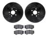8502-46193 Drilled/Slotted Brake Rotors w/5000 Advanced Brake Pads Kit [Black], 2011-2017 GM, Position: Front - image 1