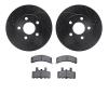 8502-47011 Drilled/Slotted Brake Rotors w/5000 Advanced Brake Pads Kit [Black], 1990-1992 GM, Position: Front - image 1