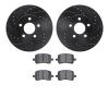 8502-47013 Drilled/Slotted Brake Rotors w/5000 Advanced Brake Pads Kit [Black], 2004-2008 GM, Position: Front - image 1