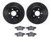 8502-47019 Drilled/Slotted Brake Rotors w/5000 Advanced Brake Pads Kit [Black], 2008-2010 GM, Position: Rear - image 1