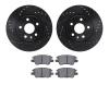 8502-47023 Drilled/Slotted Brake Rotors w/5000 Advanced Brake Pads Kit [Black], Fits Select GM, Position: Front - image 1