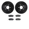 8502-47024 Drilled/Slotted Brake Rotors w/5000 Advanced Brake Pads Kit [Black], 2011-2019 GM, Position: Rear - image 1
