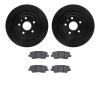 8502-47048 Drilled/Slotted Brake Rotors w/5000 Advanced Brake Pads Kit [Black], 2015-2019 GM, Position: Rear - image 1