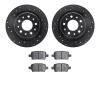 8502-47049 Drilled/Slotted Brake Rotors w/5000 Advanced Brake Pads Kit [Black], 2016-2020 GM, Position: Rear - image 1