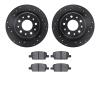 8502-47050 Drilled/Slotted Brake Rotors w/5000 Advanced Brake Pads Kit [Black], Fits Select GM, Position: Rear - image 1