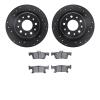 8502-47079 Drilled/Slotted Brake Rotors w/5000 Advanced Brake Pads Kit [Black], 2017-2018 GM, Position: Rear - image 1