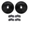 8502-47096 Drilled/Slotted Brake Rotors w/5000 Advanced Brake Pads Kit [Black], 1967-1968 GM, Position: Front - image 1
