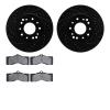 8502-47116 Drilled/Slotted Brake Rotors w/5000 Advanced Brake Pads Kit [Black], 1963-1982 GM, Position: Front, Rear - image 1