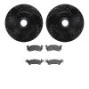 8502-47119 Drilled/Slotted Brake Rotors w/5000 Advanced Brake Pads Kit [Black], 1978-1990 GM, Position: Front - image 1