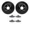 8502-47149 Drilled/Slotted Brake Rotors w/5000 Advanced Brake Pads Kit [Black], 1988-1996 GM, Position: Rear - image 1