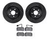 8502-47207 Drilled/Slotted Brake Rotors w/5000 Advanced Brake Pads Kit [Black], 2007-2010 GM, Position: Front - image 1