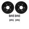 8502-48014 Drilled/Slotted Brake Rotors w/5000 Advanced Brake Pads Kit [Black], 1979-1985 GM, Position: Rear - image 1