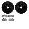 8502-48018 Drilled/Slotted Brake Rotors w/5000 Advanced Brake Pads Kit [Black], 1988-1991 GM, Position: Front - image 1