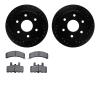 8502-48019 Drilled/Slotted Brake Rotors w/5000 Advanced Brake Pads Kit [Black], 1988-2000 GM, Position: Front - image 1