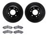 8502-48046 Drilled/Slotted Brake Rotors w/5000 Advanced Brake Pads Kit [Black], 2002-2005 GM, Position: Front - image 1