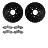 8502-48047 Drilled/Slotted Brake Rotors w/5000 Advanced Brake Pads Kit [Black], 2002-2005 GM, Position: Front - image 1