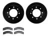 8502-48070 Drilled/Slotted Brake Rotors w/5000 Advanced Brake Pads Kit [Black], 2011-2019 GM, Position: Rear - image 1
