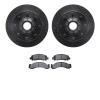 8502-48093 Drilled/Slotted Brake Rotors w/5000 Advanced Brake Pads Kit [Black], 1994-1995 GM, Position: Front - image 1
