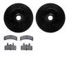 8502-48132 Drilled/Slotted Brake Rotors w/5000 Advanced Brake Pads Kit [Black], 1988-1996 GM, Position: Front - image 1
