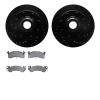 8502-48171 Drilled/Slotted Brake Rotors w/5000 Advanced Brake Pads Kit [Black], 1993-1995 GM, Position: Front - image 1