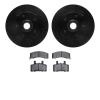8502-48174 Drilled/Slotted Brake Rotors w/5000 Advanced Brake Pads Kit [Black], 1998-2000 GM, Position: Front - image 1