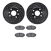 8502-50001 Drilled/Slotted Brake Rotors w/5000 Advanced Brake Pads Kit [Black], 1989-1993 GM, Position: Front - image 1