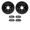 8502-52010 Drilled/Slotted Brake Rotors w/5000 Advanced Brake Pads Kit [Black], 2006-2006 GM, Position: Rear - image 1