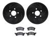 8502-52022 Drilled/Slotted Brake Rotors w/5000 Advanced Brake Pads Kit [Black], 1990-2005 GM, Position: Front - image 1