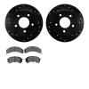 8502-52040 Drilled/Slotted Brake Rotors w/5000 Advanced Brake Pads Kit [Black], 1984-1988 GM, Position: Rear - image 1