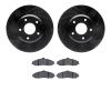 8502-52064 Drilled/Slotted Brake Rotors w/5000 Advanced Brake Pads Kit [Black], 2005-2006 GM, Position: Front - image 1