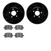 8502-53003 Drilled/Slotted Brake Rotors w/5000 Advanced Brake Pads Kit [Black], 2004-2012 GM, Position: Front - image 1
