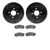 8502-53016 Drilled/Slotted Brake Rotors w/5000 Advanced Brake Pads Kit [Black], 1991-1996 GM, Position: Front - image 1