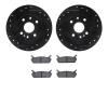 8502-54000 Drilled/Slotted Brake Rotors w/5000 Advanced Brake Pads Kit [Black], 1990-1996 Ford/Lincoln/Mercury/Mazda, Position:  - image 1