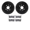 8502-54001 Drilled/Slotted Brake Rotors w/5000 Advanced Brake Pads Kit [Black], 1994-2003 Ford/Lincoln/Mercury/Mazda, Position:  - image 1