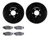 8502-54010 Drilled/Slotted Brake Rotors w/5000 Advanced Brake Pads Kit [Black], 2000-2002 Jaguar, Position: Front - image 1