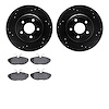 8502-54015 Drilled/Slotted Brake Rotors w/5000 Advanced Brake Pads Kit [Black], 2000-2006 Ford/Lincoln/Mercury/Mazda, Position:  - image 1