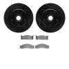 8502-54017 Drilled/Slotted Brake Rotors w/5000 Advanced Brake Pads Kit [Black], 1968-1973 Ford/Lincoln/Mercury/Mazda, Position:  - image 1