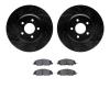8502-54027 Drilled/Slotted Brake Rotors w/5000 Advanced Brake Pads Kit [Black], 2007-2014 Ford/Lincoln/Mercury/Mazda, Position:  - image 1
