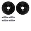 8502-54039 Drilled/Slotted Brake Rotors w/5000 Advanced Brake Pads Kit [Black], 2009-2010 Ford/Lincoln/Mercury/Mazda, Position:  - image 1