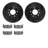 8502-54042 Drilled/Slotted Brake Rotors w/5000 Advanced Brake Pads Kit [Black], 1998-2002 Ford/Lincoln/Mercury/Mazda, Position:  - image 1