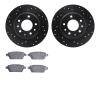 8502-54043 Drilled/Slotted Brake Rotors w/5000 Advanced Brake Pads Kit [Black], 2006-2013 Ford/Lincoln/Mercury/Mazda, Position:  - image 1
